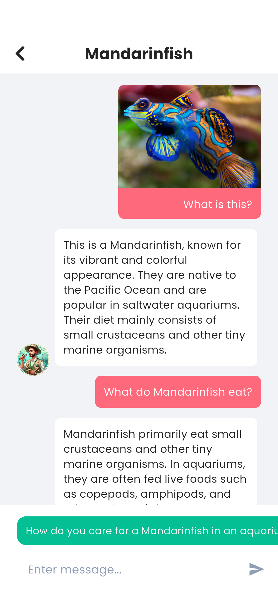 Viewing fish species details